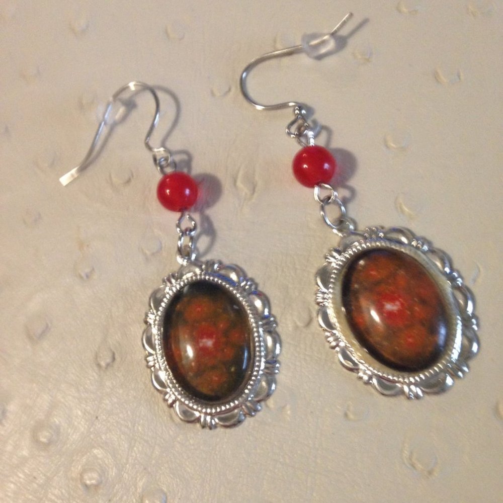 NEW Genuine Ruby crystal earrings